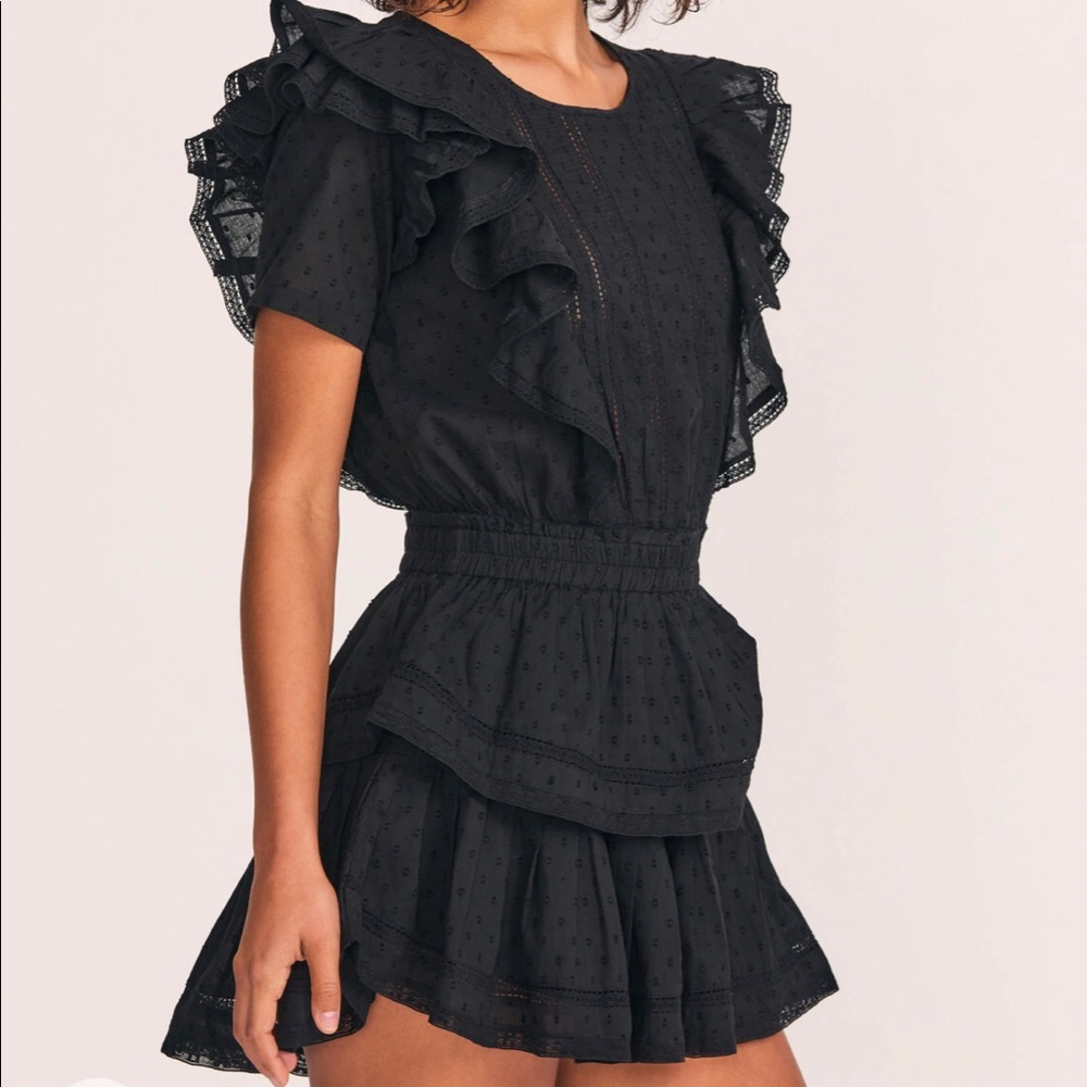 Love Shack Fancy Black Natasha Dress